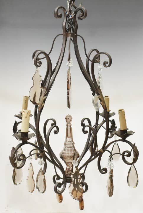 FRENCH LOUIS XV STYLE COLORED CRYSTAL CHANDELIER