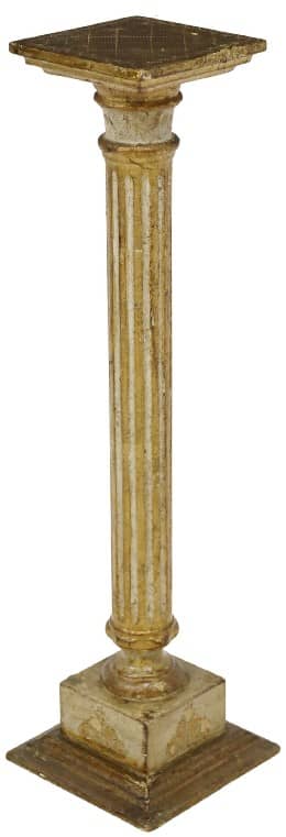 ITALIAN LOUIS XVI STYLE PARCEL GILT PEDESTAL STAND