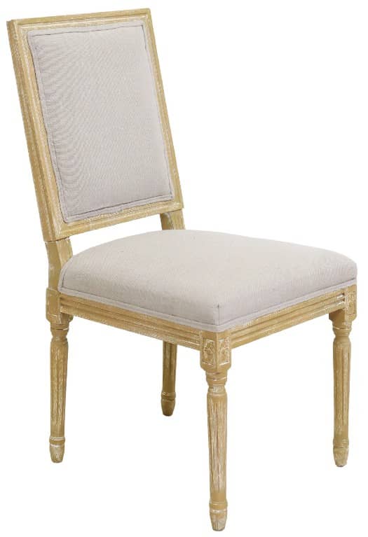 LOUIS XVI STYLE SIDE CHAIR IN WOVEN UPHOLSTERY