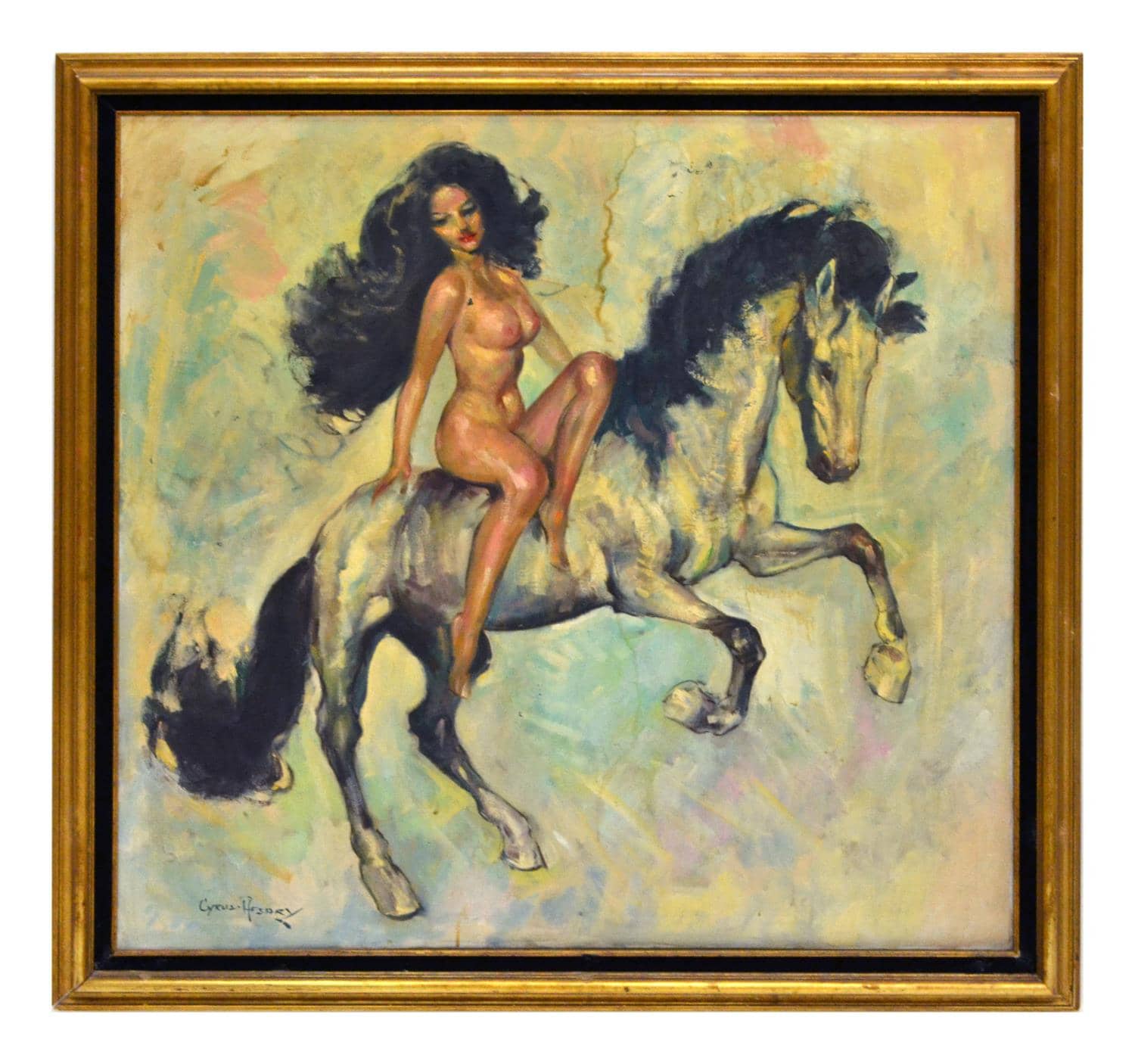 CYRUS AFSARY (ARIZONA B. 1940) NUDE ON HORSEBACK