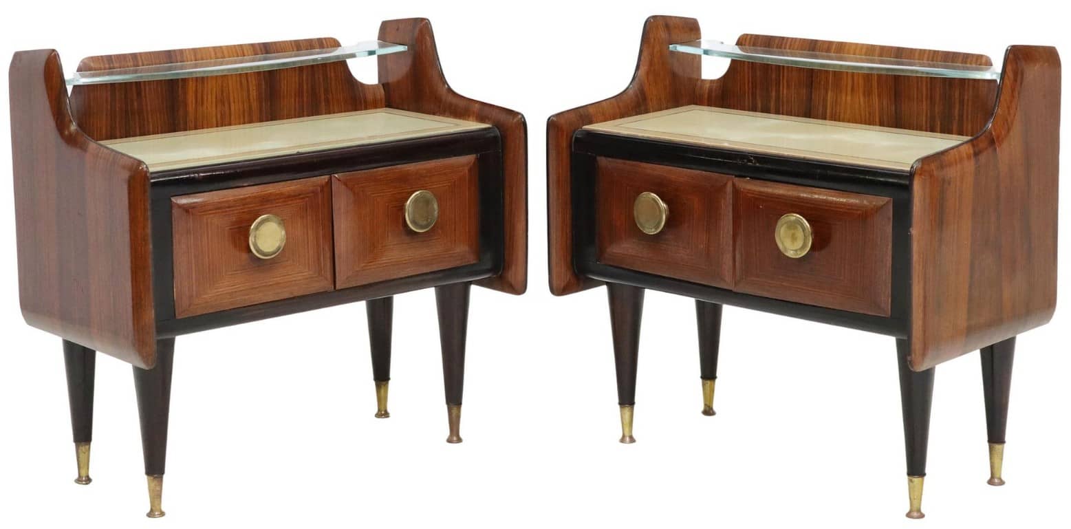 (2) ITALIAN MID-CENTURY MODERN BEDSIDE CABINETS