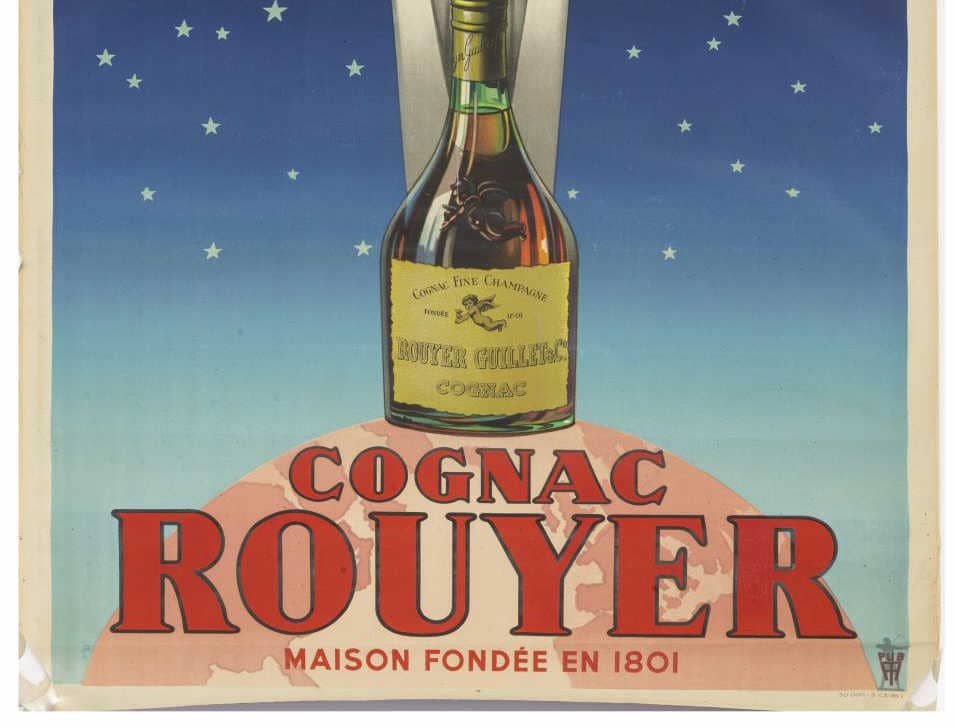 FRENCH LITHO ADVERTISING POSTER, COGNAC ROUYER