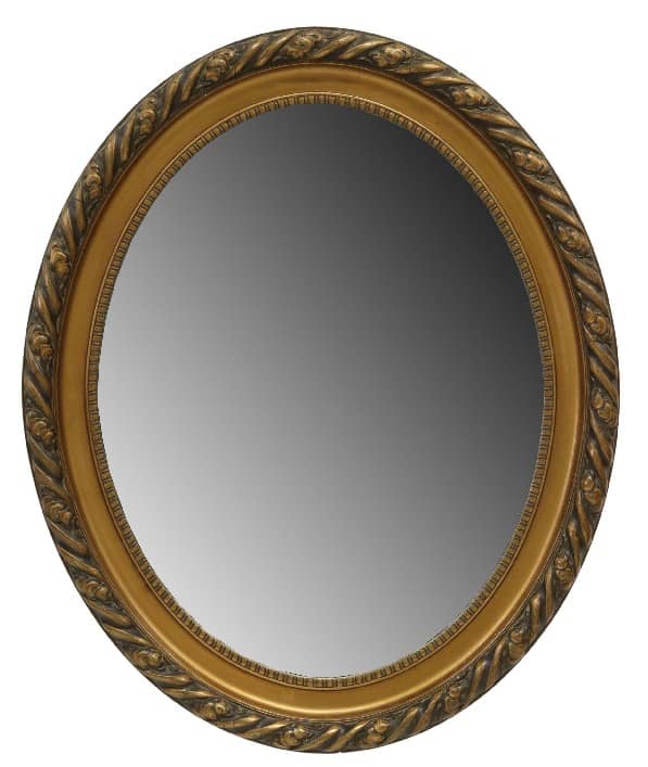 LOUIS XVI STYLE PARCEL GILT OVAL WALL MIRROR