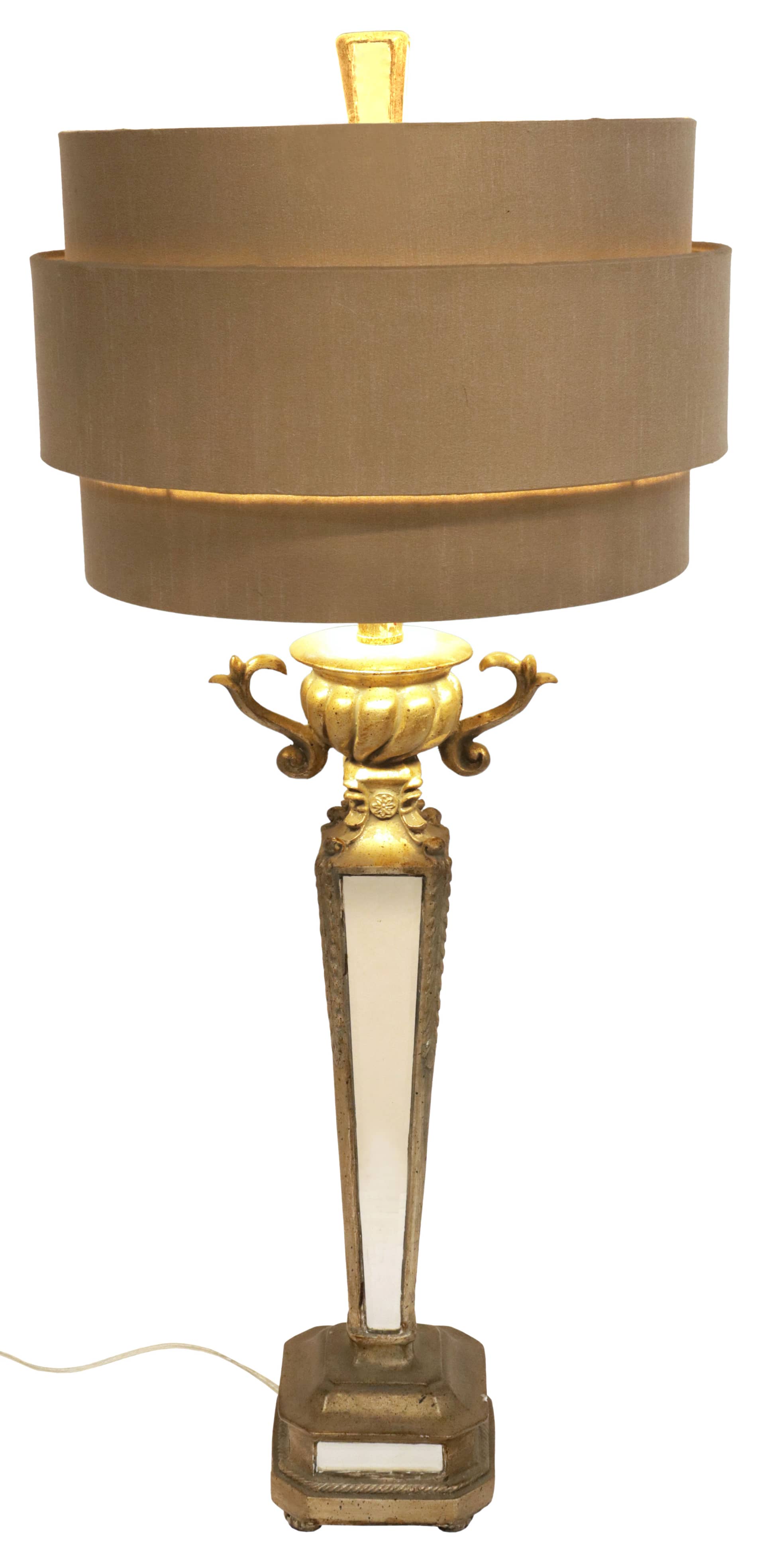 ART DECO STYLE MIRRORED SINGLE-LIGHT TABLE LAMP