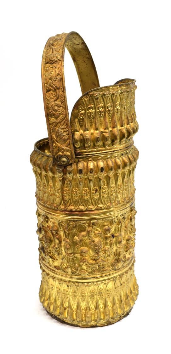Gilt metal umbrella stand