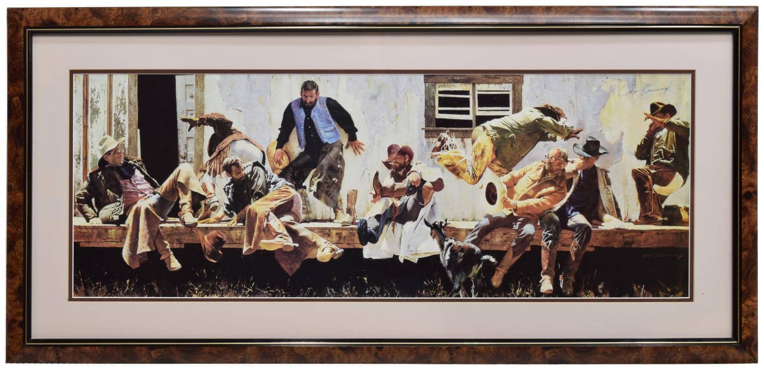 Cowboys Taking Off Boots Print