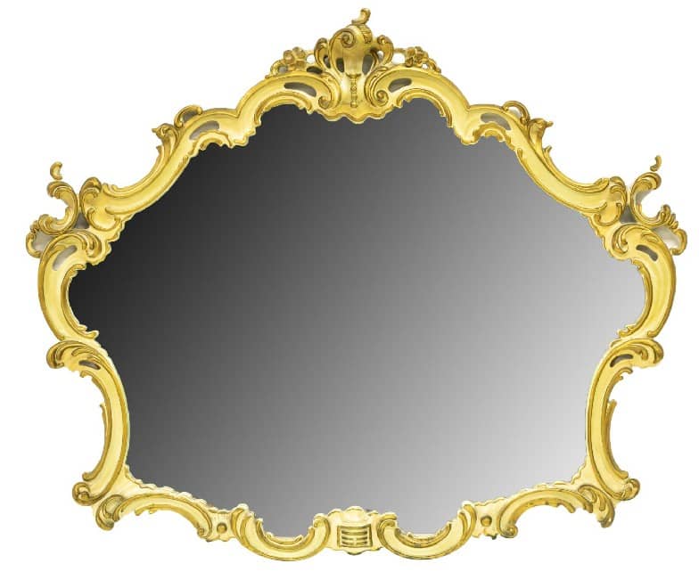 LOUIS XV STYLE CARVED PARCEL GILT WALL MIRROR