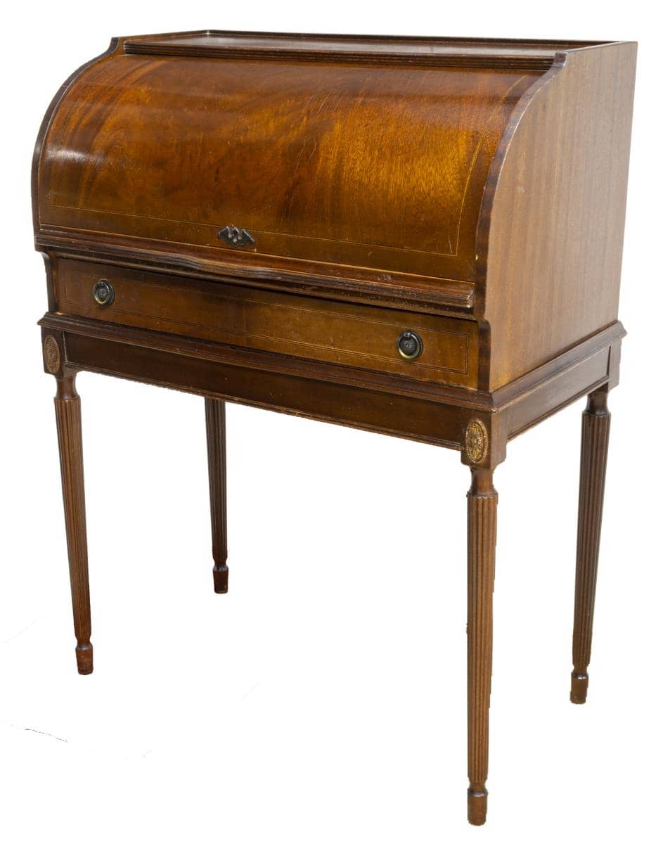 FRENCH LOUIS XVI STYLE MAHOGANY CYLINDER DESK