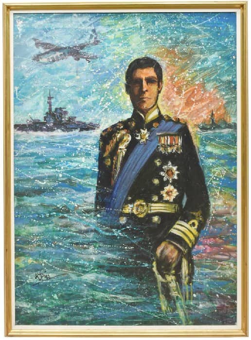 SIGNED MODERN MILITARY PORTRAIT PAINTING