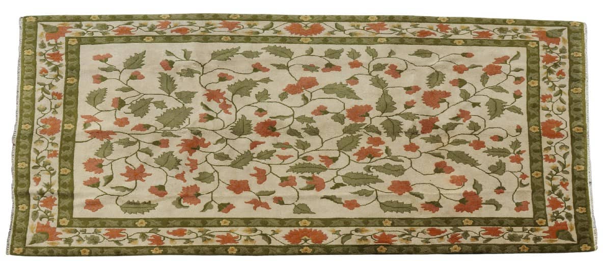 HAND-TIED CHINESE FLORAL RUG, 11'9" X 8'8"