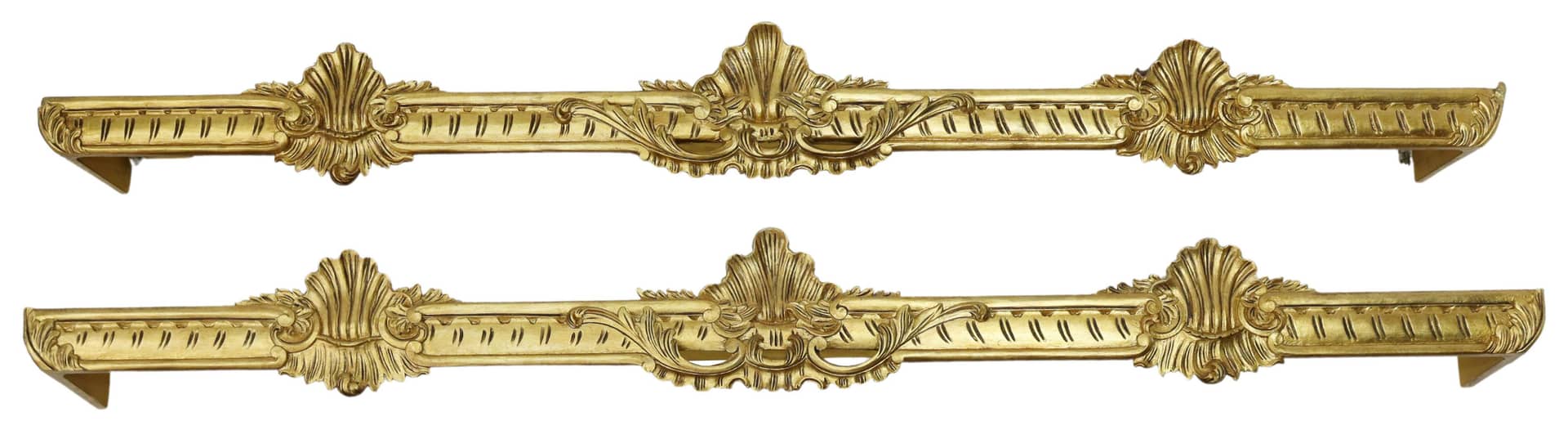 (2) ITALIAN LOUIS XV STYLE GOLD LEAF VALENCES