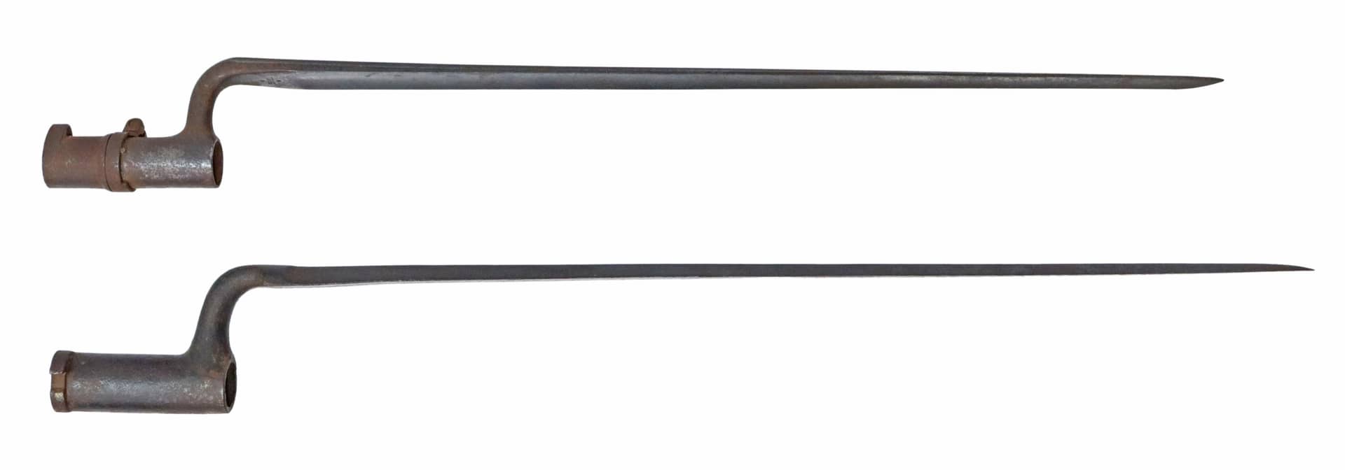 (2) SOCKET BAYONETS. US MODEL 1873 & POTSDAM 1809