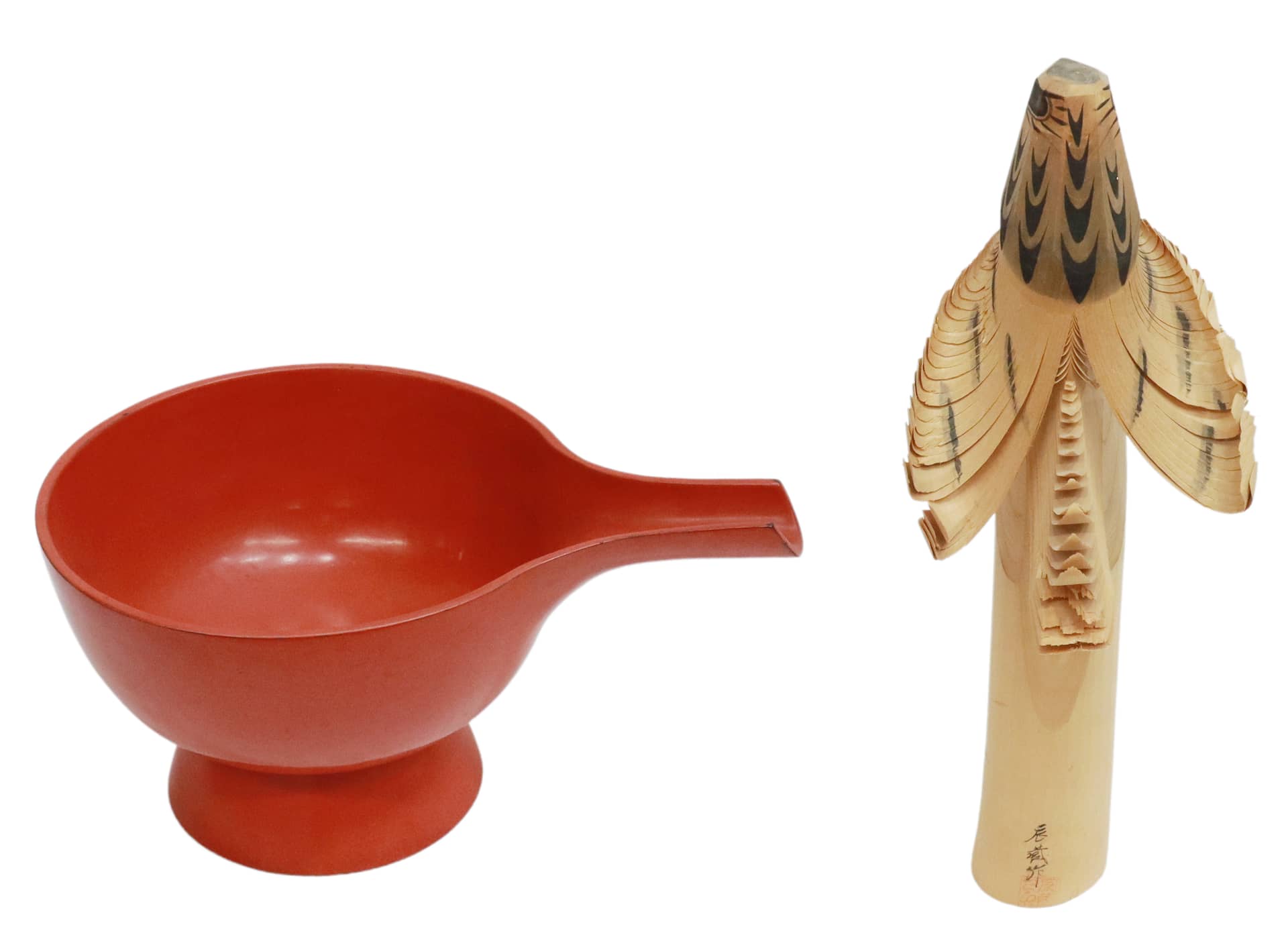 2) JAPANESE LACQUERED KATAGUCHI & SASANO-BORI HAWK