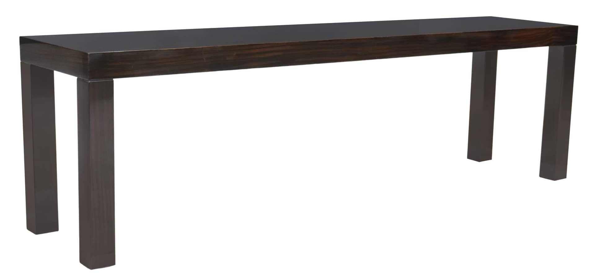 WEAR & SCRATCHES TO LEGS--CONTEMPORARY LACQUERED EBONY FINISH CONSOLE TABLE