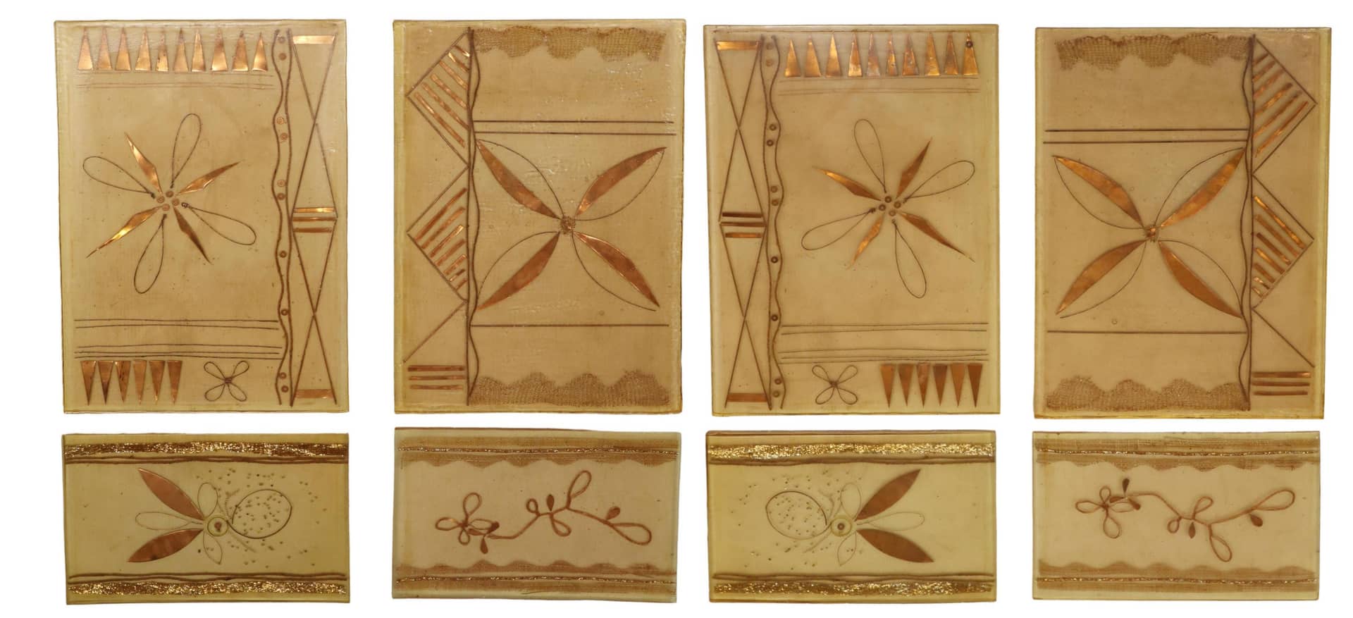 (4) MID-CENTURY MODERN ARCHITECTURAL RESIN PANELS
