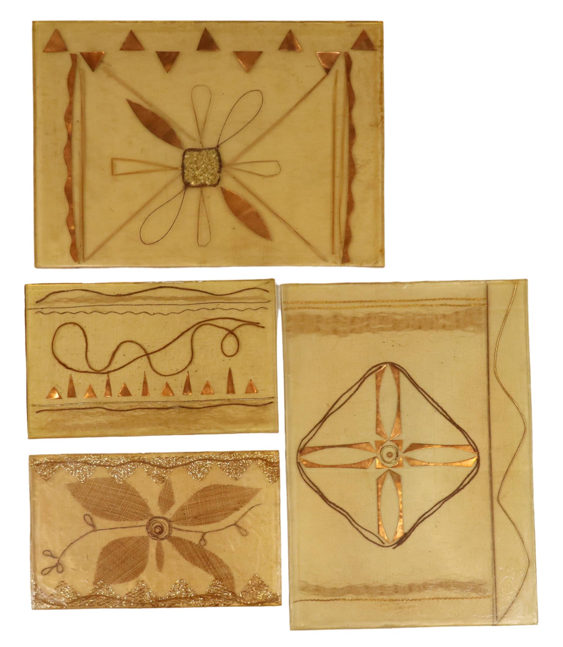 (4) MID-CENTURY MODERN ARCHITECTURAL RESIN PANELS