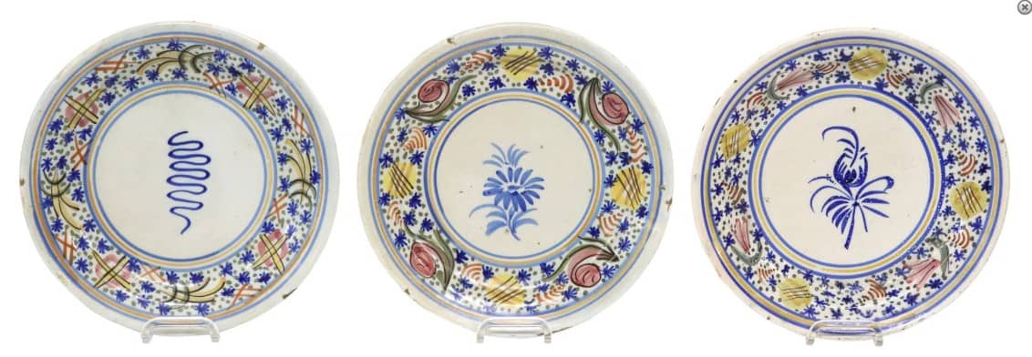 (3) TALAVERA POLYCHROME TIN-GLAZED CHARGERS