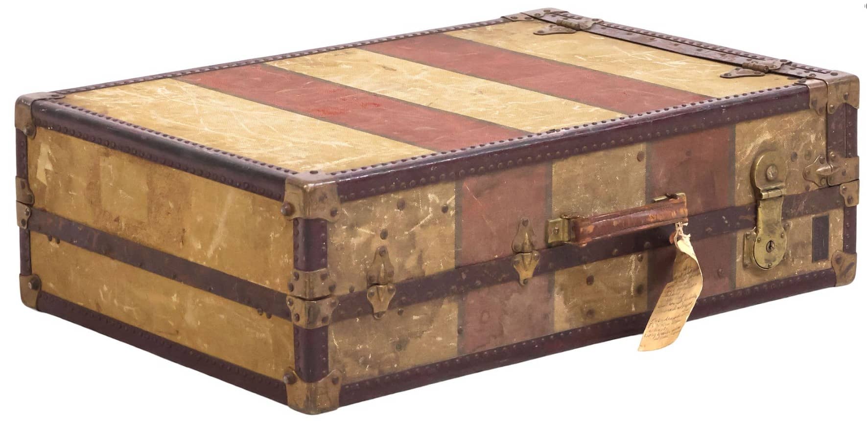 VINTAGE VICTOR AEROPAK METAL-BOUND & CANVAS-CLAD TRAVEL TRUNK
