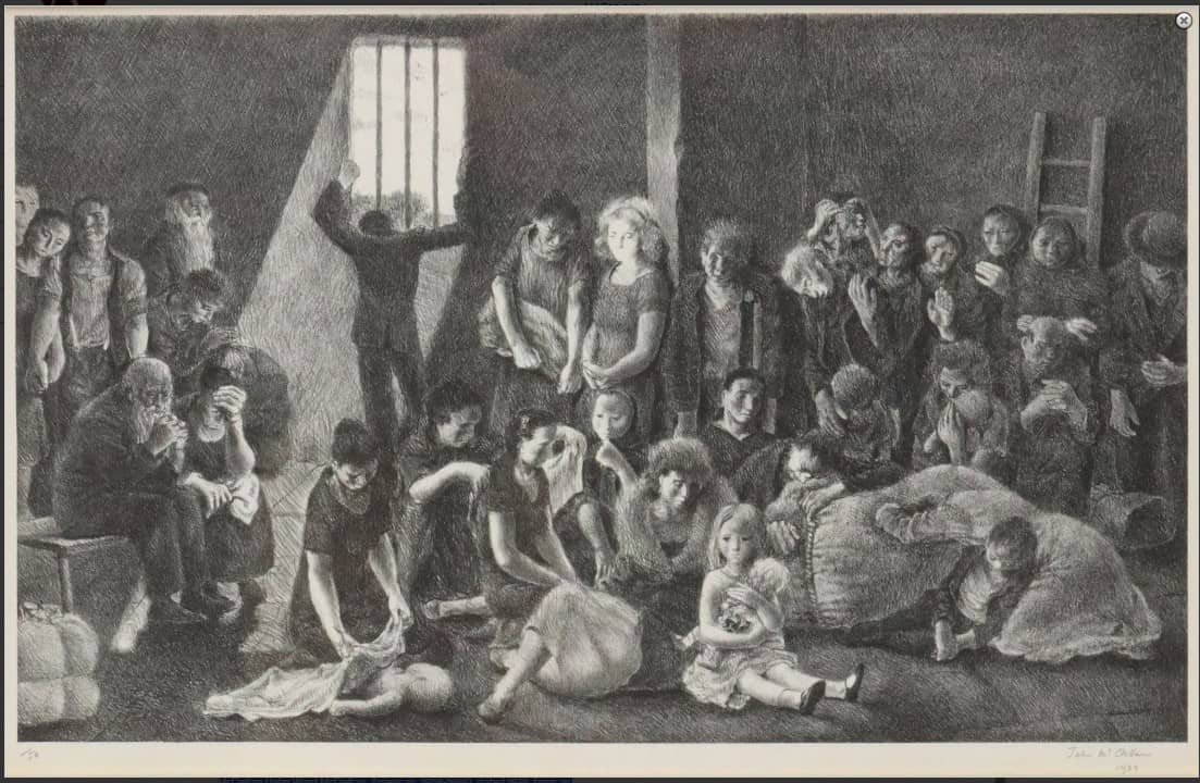 JOHN McCLELLAN (1908-1986) LITHOGRAPH IMPRISONED PEOPLE, 1939