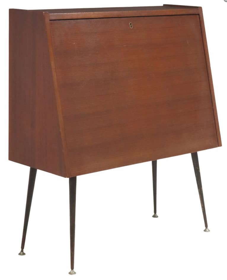 ITALIAN MID-CENTURY MODERN TEAK FALL-FRONT CABINET
