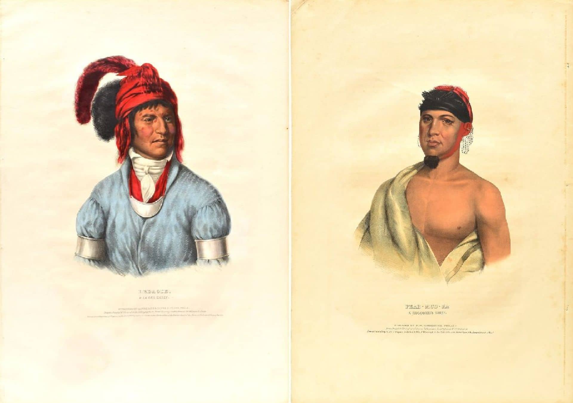 (2) MCKENNEY & HALL HAND COLORED FOLIO LITHOGRAPHS