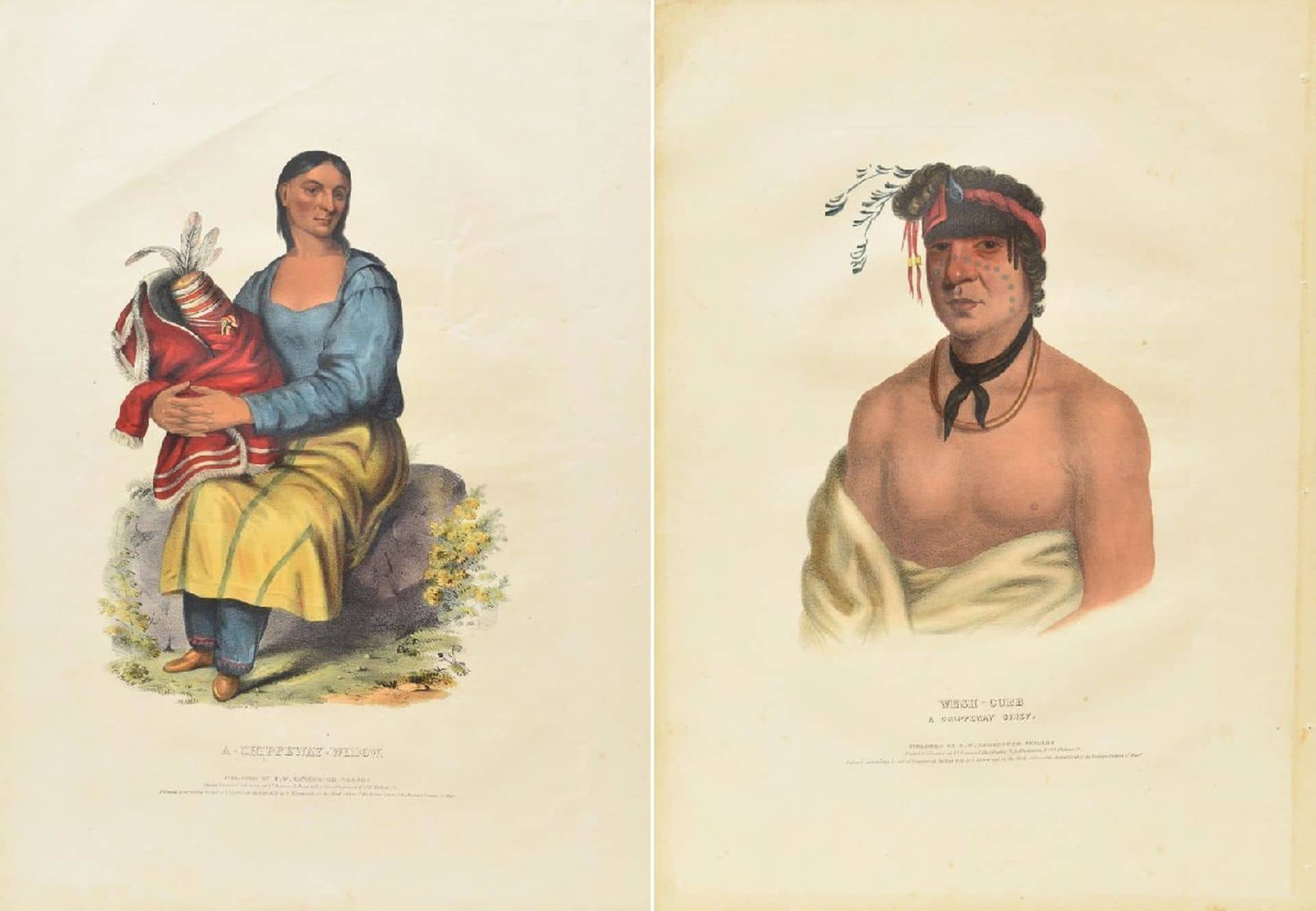 (2) MCKENNEY & HALL HAND COLORED FOLIO LITHOGRAPHS