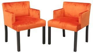 (2) CONTEMPORARY IKEA 'MARENAS' VELVET-UPHOLSTERED CHAIRS