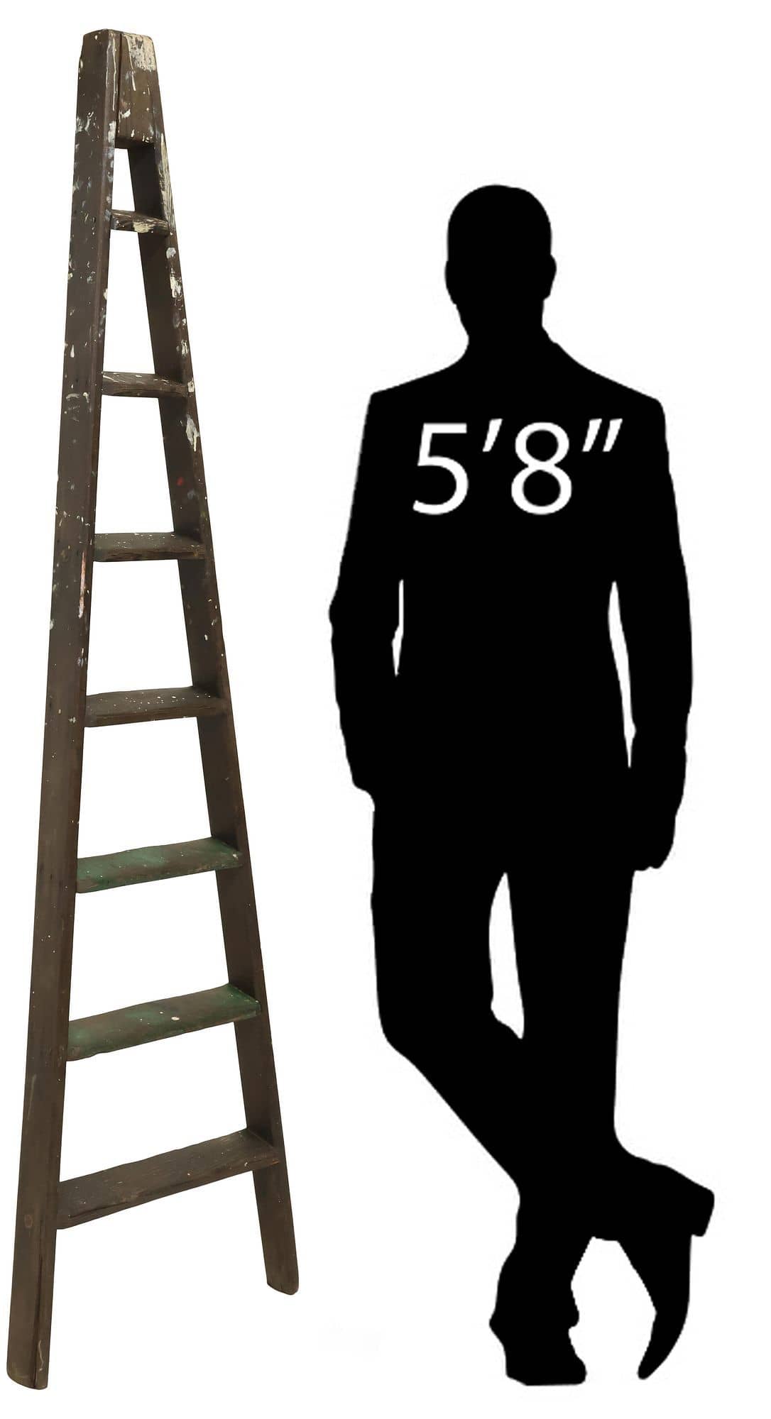 DECORATIVE ENGLISH A-FRAME WOOD LADDER, 78"H