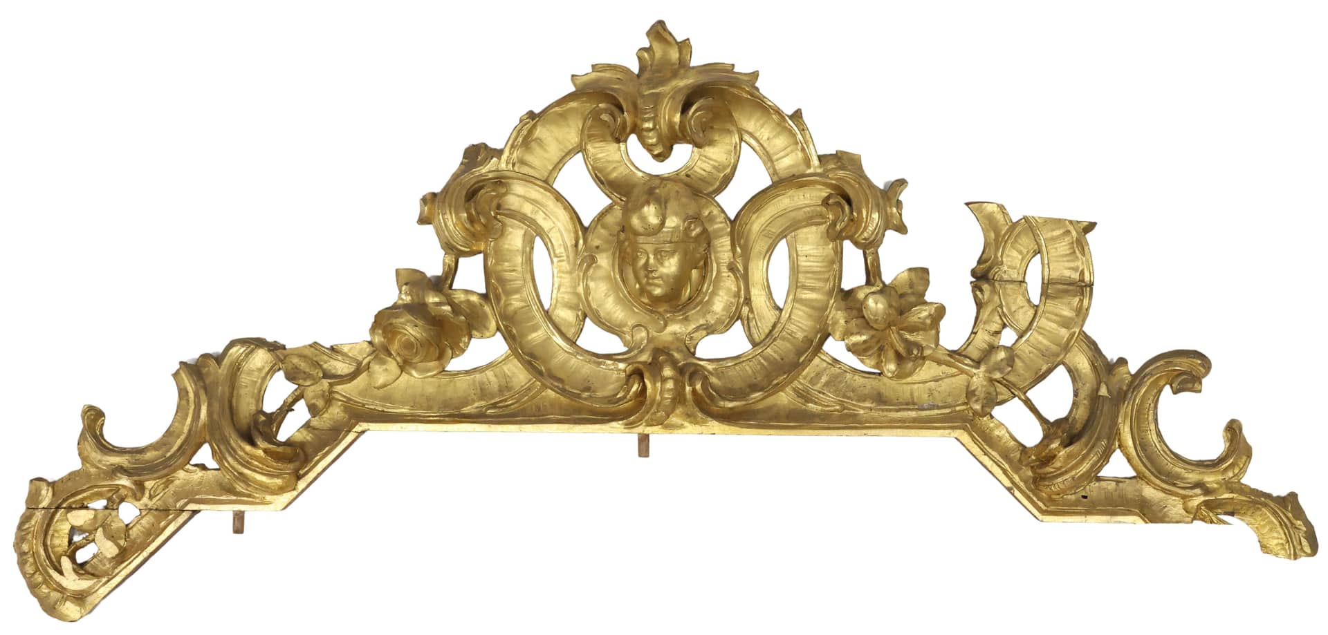 CONTINENTAL RENAISSANCE REVIVAL GILTWOOD ARCHITECTURAL CREST