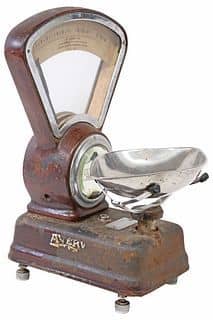 LARGE ENGLISH W & T AVERY LIMITED SHOP COUNTER SCALE