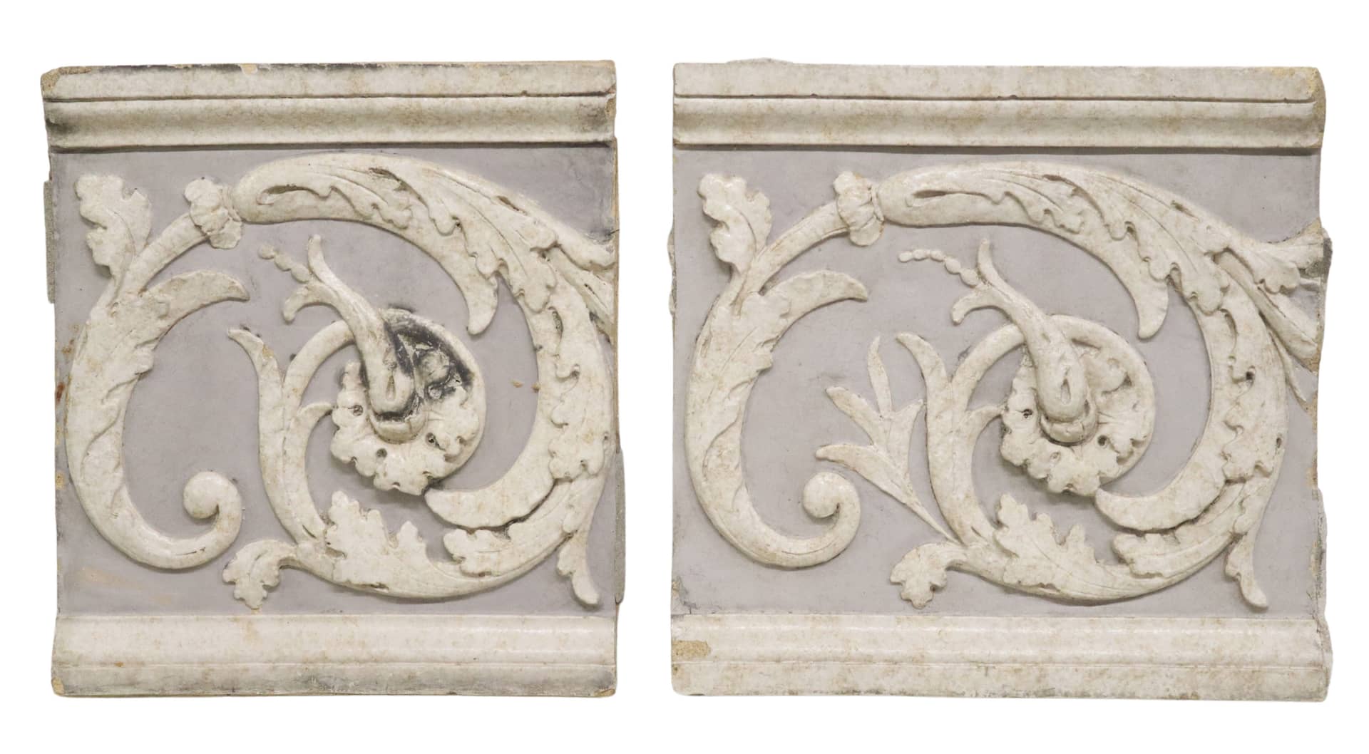 (2) NEOCLASSICAL STYLE CAST CERAMIC ARCHITECTURAL FRIEZE ELEMENTS