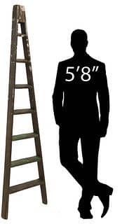 DECORATIVE ENGLISH A-FRAME WOOD LADDER, 78"H