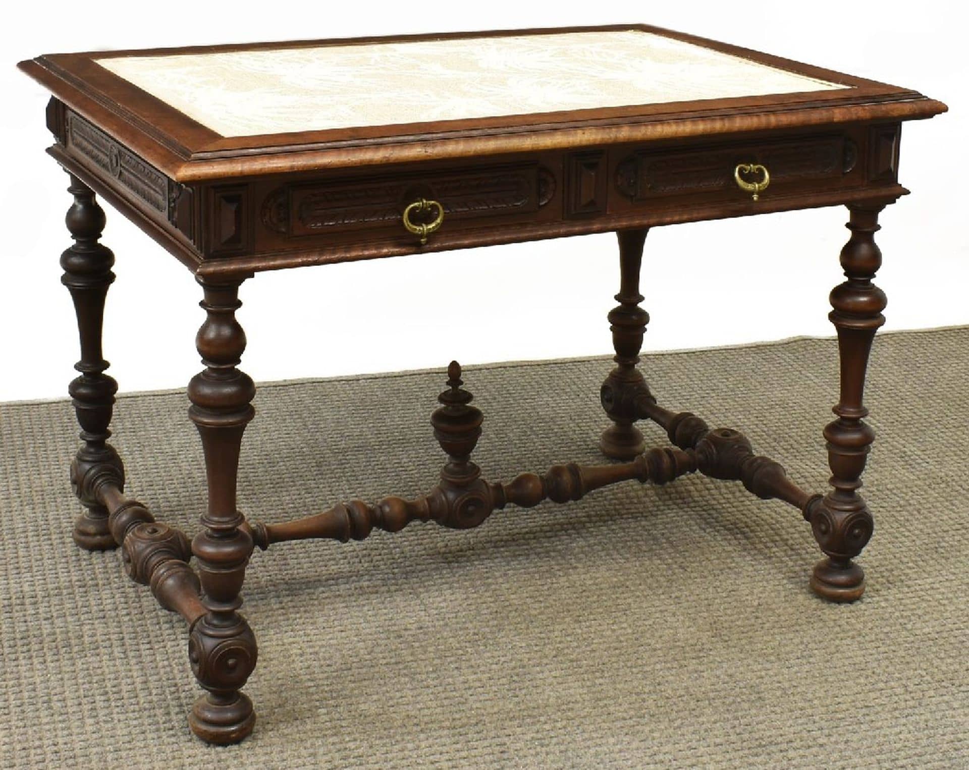 FRENCH HENRI II STYLE WALNUT WRITING DESK