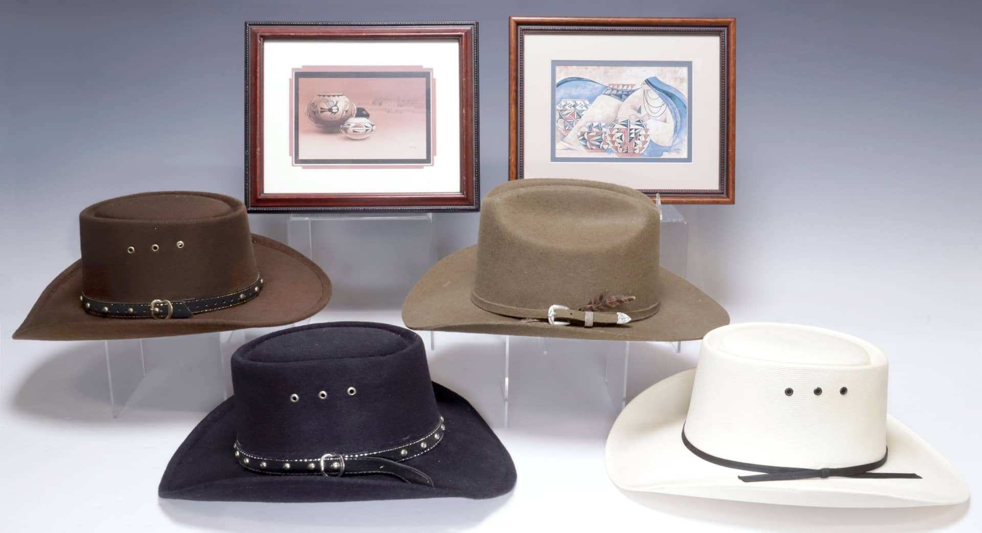 (6) WESTERN EXPRESS GENT'S COWBOY HATS & SOUTHWEST STYLE PRINTS