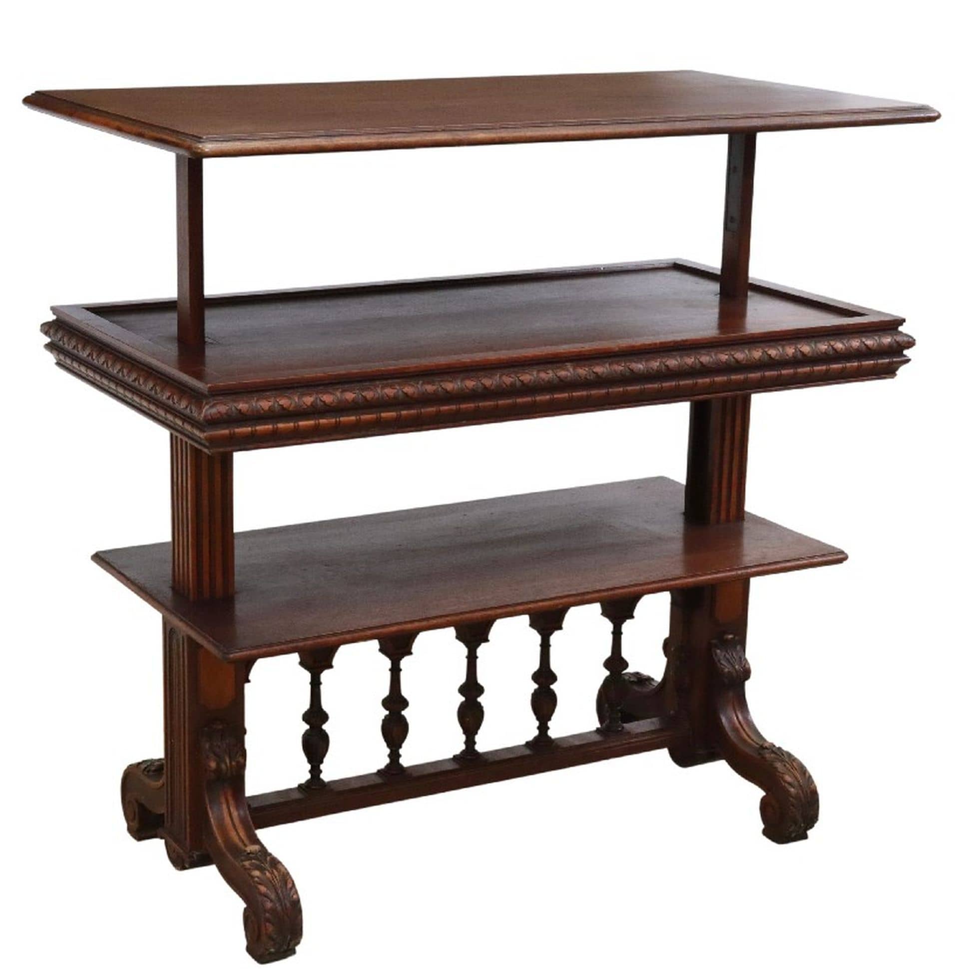 WALNUT METAMORPHIC SERVER OR BUFFET TABLE