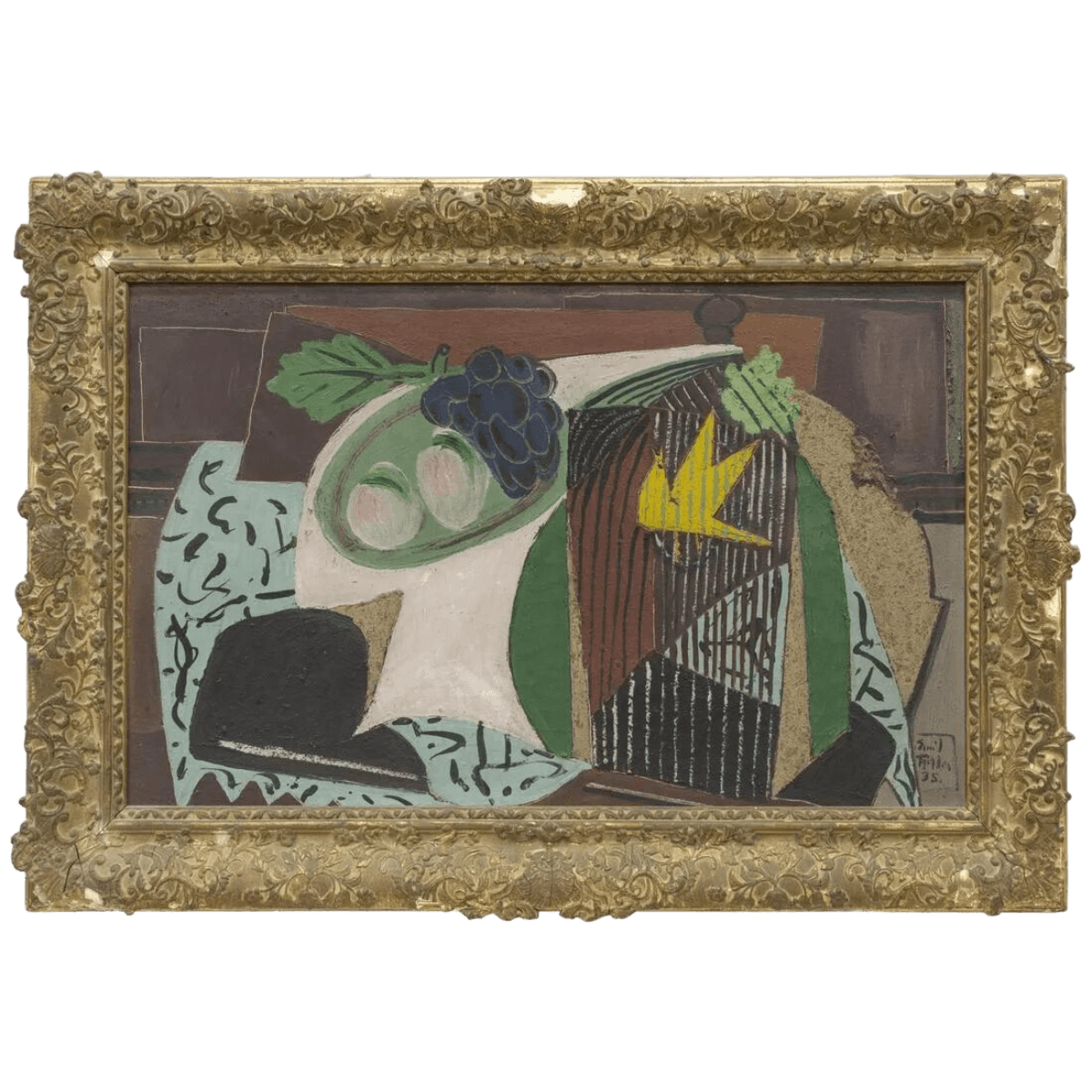 Cubist still life painting attributed to Emil Filla