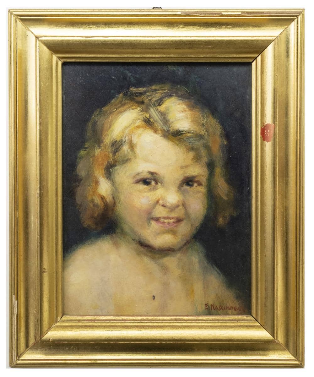 FRENCH SCHOOL PORTRAIT SIGNED E. NASCIMBENE