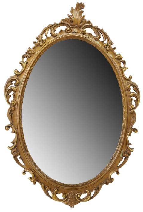 ITALIAN LOUIS XV STYLE OVAL MIRROR, 34" X 23"