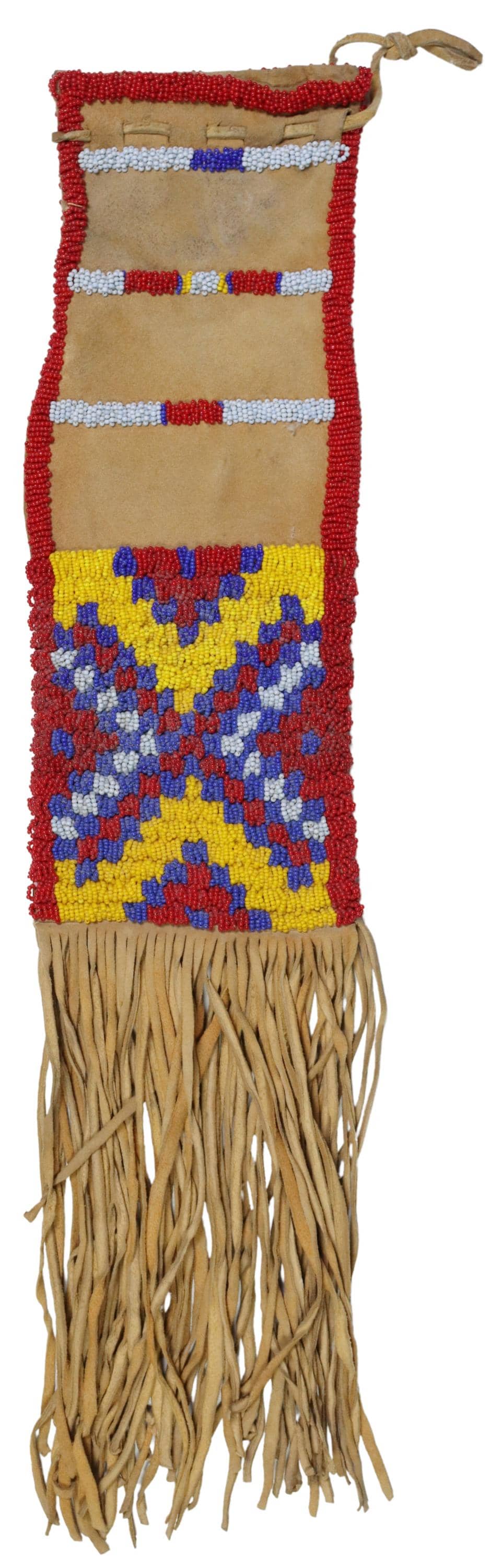 NATIVE AMERICAN STYLE BEADED TOBACCO BAG